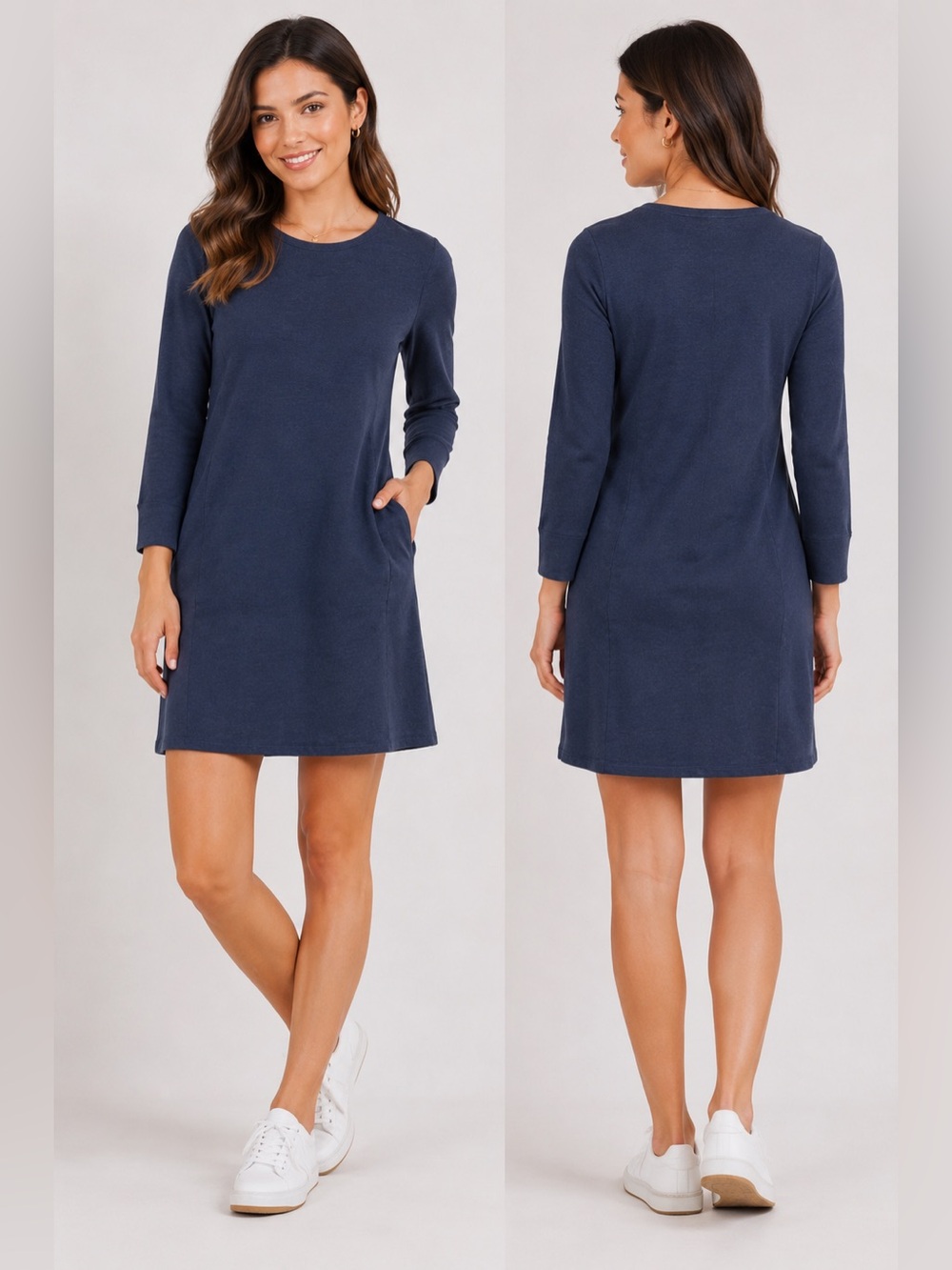 Pure J Jill Blue Knit Dress Size Small Cotton Modal Stretch